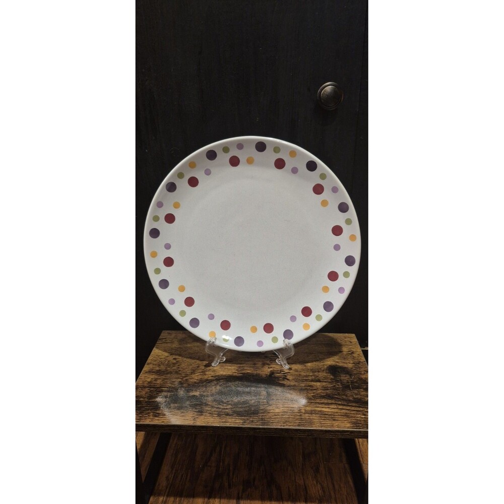 Pampered Chef Simple Additions Multi Color Polka Dots Dinner Plate Replacement
